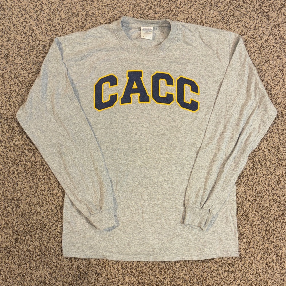 Central Alabama Community College Gray Long Sleeve Shirt with CACC Logo Size Med